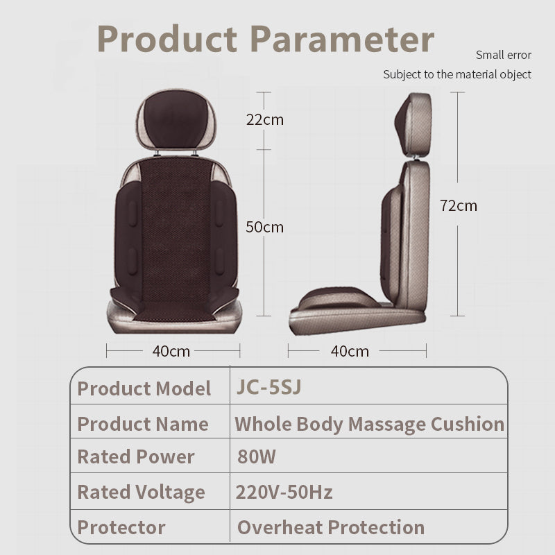 Body Cushion Massage Chair Vibrating Electric Cervical Neck Back Heated Remote Control Pad Muscle S 4