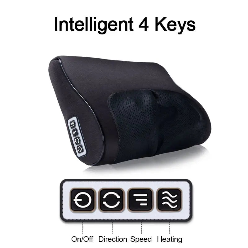3D Deep Tissue Kneading, Shiatsu Back and Neck Massager with Heat, Electric Massage Pillow for Chair, Car, Shoulders
