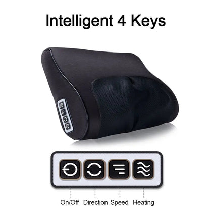 3D Deep Tissue Kneading, Shiatsu Back and Neck Massager with Heat, Electric Massage Pillow for Chair, Car, Shoulders