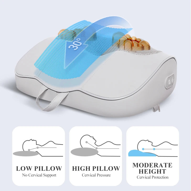 Neck Massager Cervical Massage Pillow, Hot Compress Function, Stress Relief, Relaxation