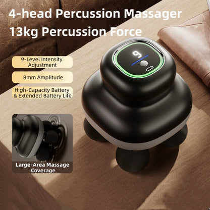 Deep Tissue Body Massager Professional 4 Heads Handheld Fascia Gun Electric Portable Muscle Massage 2