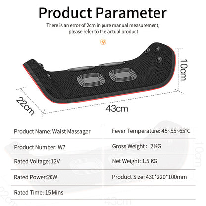 Waist Lumbar Comfort Care, Portable High Frequency Vibration, Traction EMS Waist Massager with Heating, Pneumatic