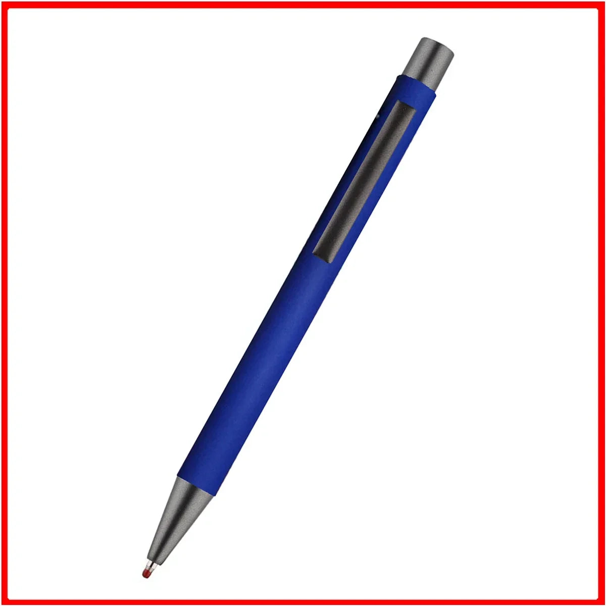 Custom Logo Pen 50pcs Metal Ballpoint Pen With Rubber Texture Grip Laser Engraving For Advertising  1