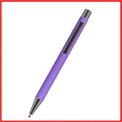 Custom Logo Pen 50pcs Metal Ballpoint Pen With Rubber Texture Grip Laser Engraving For Advertising  3