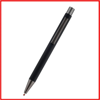 Custom Logo Pen 50pcs Metal Ballpoint Pen With Rubber Texture Grip Laser Engraving For Advertising  5