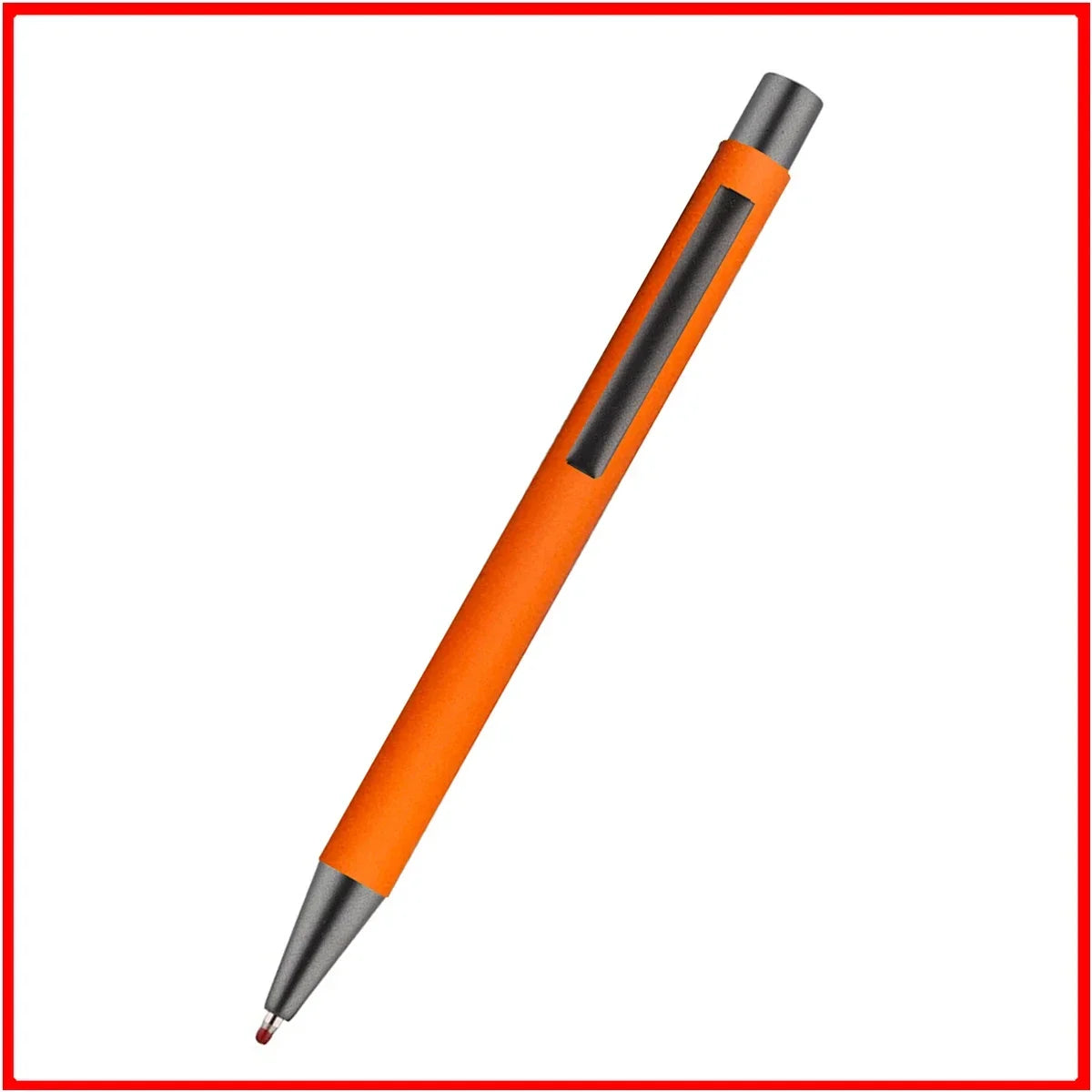 Custom Logo Pen 50pcs Metal Ballpoint Pen With Rubber Texture Grip Laser Engraving For Advertising  6