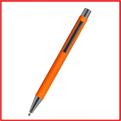 Custom Logo Pen 50pcs Metal Ballpoint Pen With Rubber Texture Grip Laser Engraving For Advertising  6