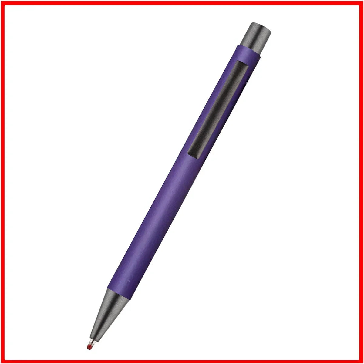 Custom Logo Pen 50pcs Metal Ballpoint Pen With Rubber Texture Grip Laser Engraving For Advertising  7