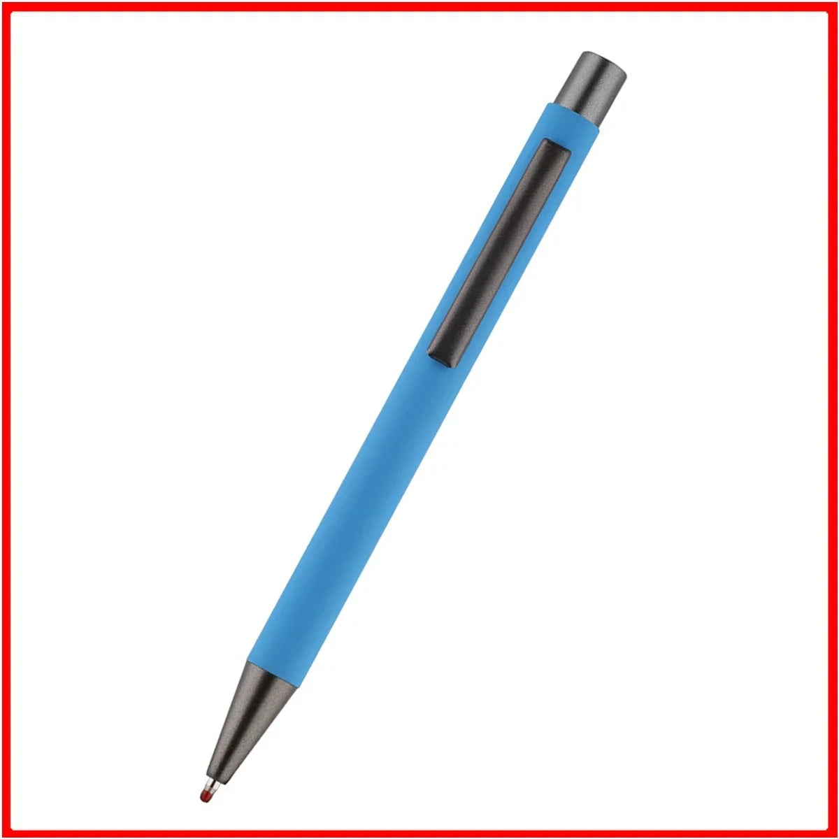 Custom Logo Pen 50pcs Metal Ballpoint Pen With Rubber Texture Grip Laser Engraving For Advertising  8