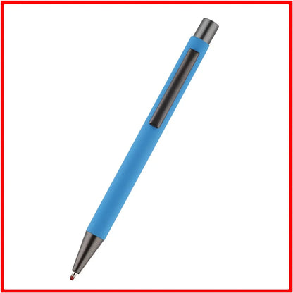 Custom Logo Pen 50pcs Metal Ballpoint Pen With Rubber Texture Grip Laser Engraving For Advertising  8