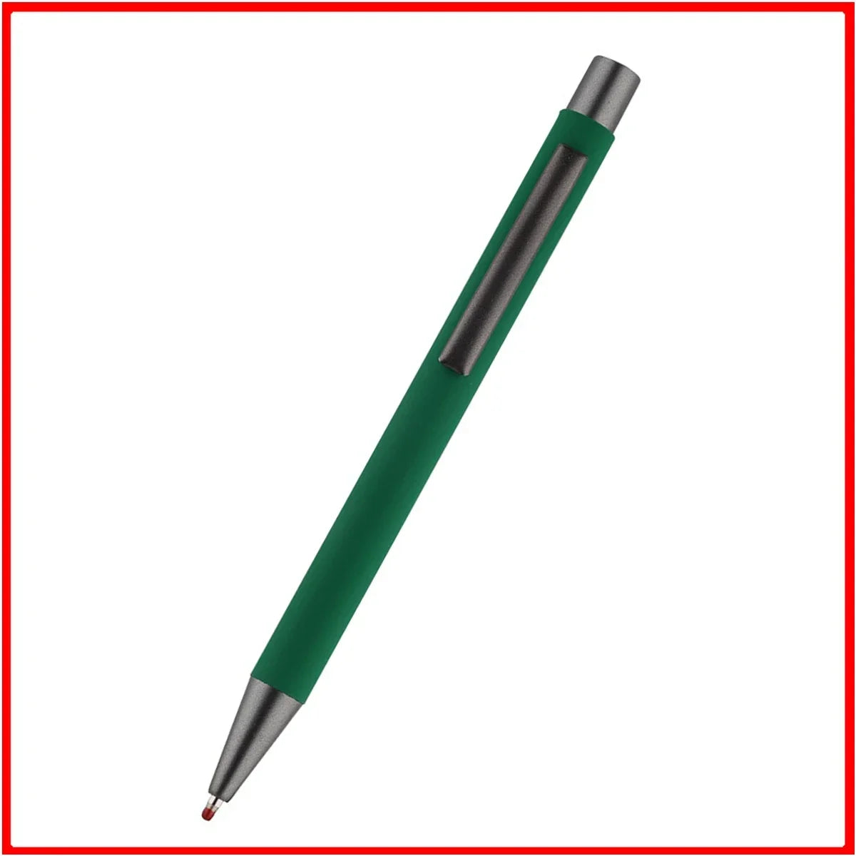 Custom Logo Pen 50pcs Metal Ballpoint Pen With Rubber Texture Grip Laser Engraving For Advertising  9
