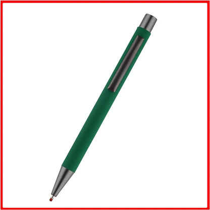 Custom Logo Pen 50pcs Metal Ballpoint Pen With Rubber Texture Grip Laser Engraving For Advertising  9