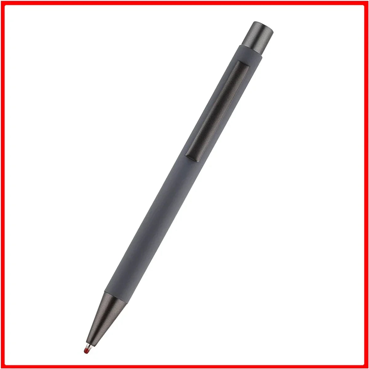 Custom Logo Pen 50pcs Metal Ballpoint Pen With Rubber Texture Grip Laser Engraving For Advertising  11