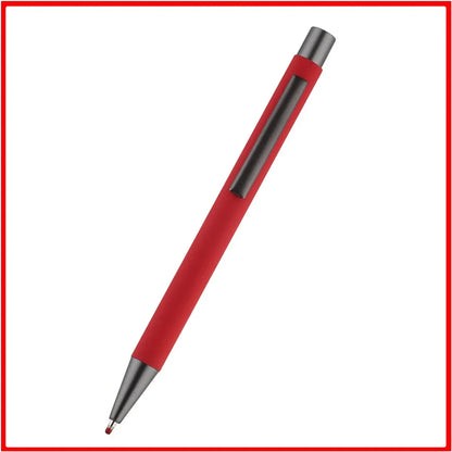 Custom Logo Pen 50pcs Metal Ballpoint Pen With Rubber Texture Grip Laser Engraving For Advertising  12