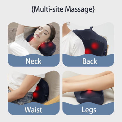 Waist Back Shoulder Shiatsu Kneaded Neck Massage Pillow Cervical Massager Multifunctional Home Car  1