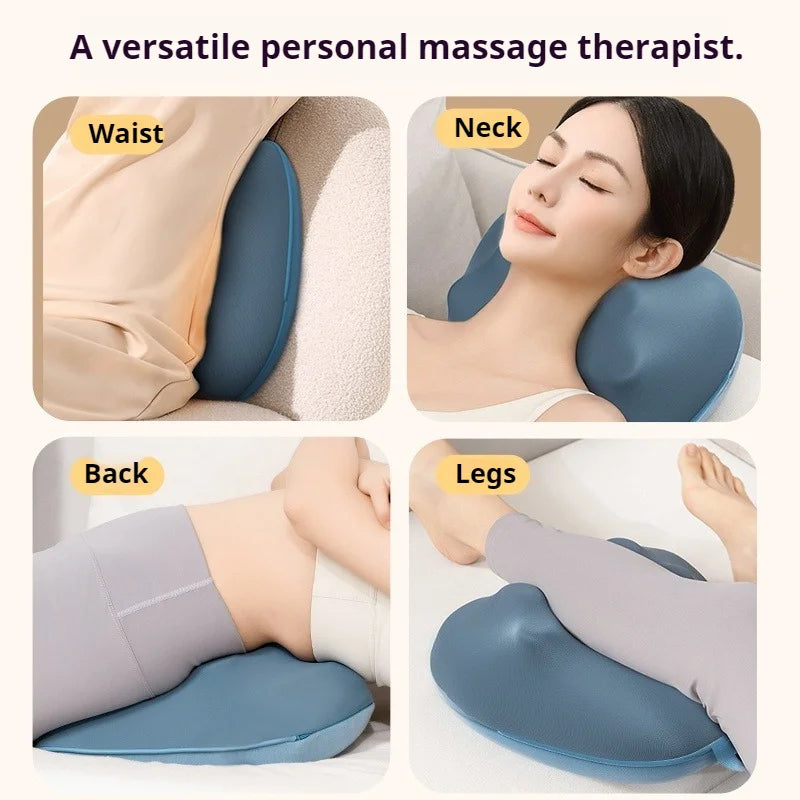 Office Massage Pillow, Neck Waist Support Kneading Hot Compress Back Massager