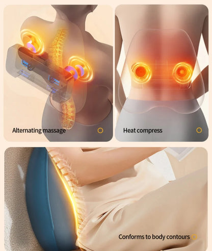 Office Massage Pillow, Neck Waist Support Kneading Hot Compress Back Massager