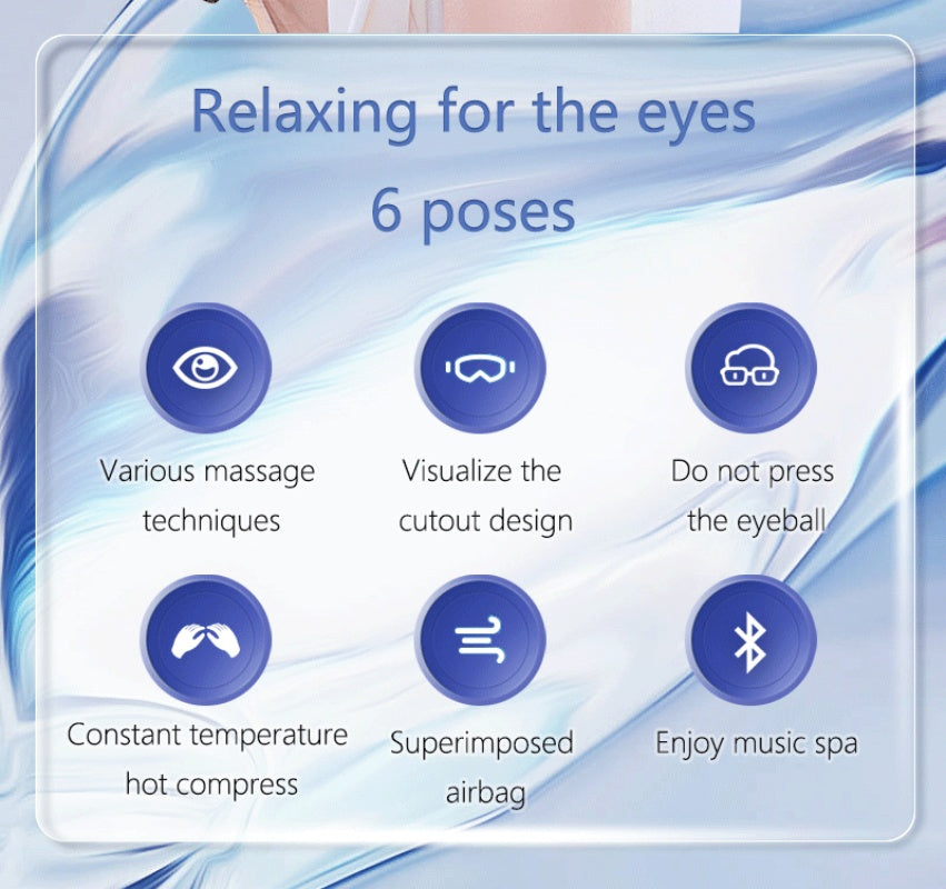 Heat Compress Bluetooth Music Eye Massager English Visual Eye Protection Device With Air Pressure F 5