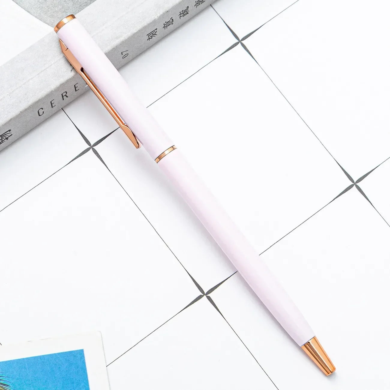 Custom Rose Gold Pens Slim Metal Ballpoint Pens With Engraved Name Or Logo Ideal For School Office