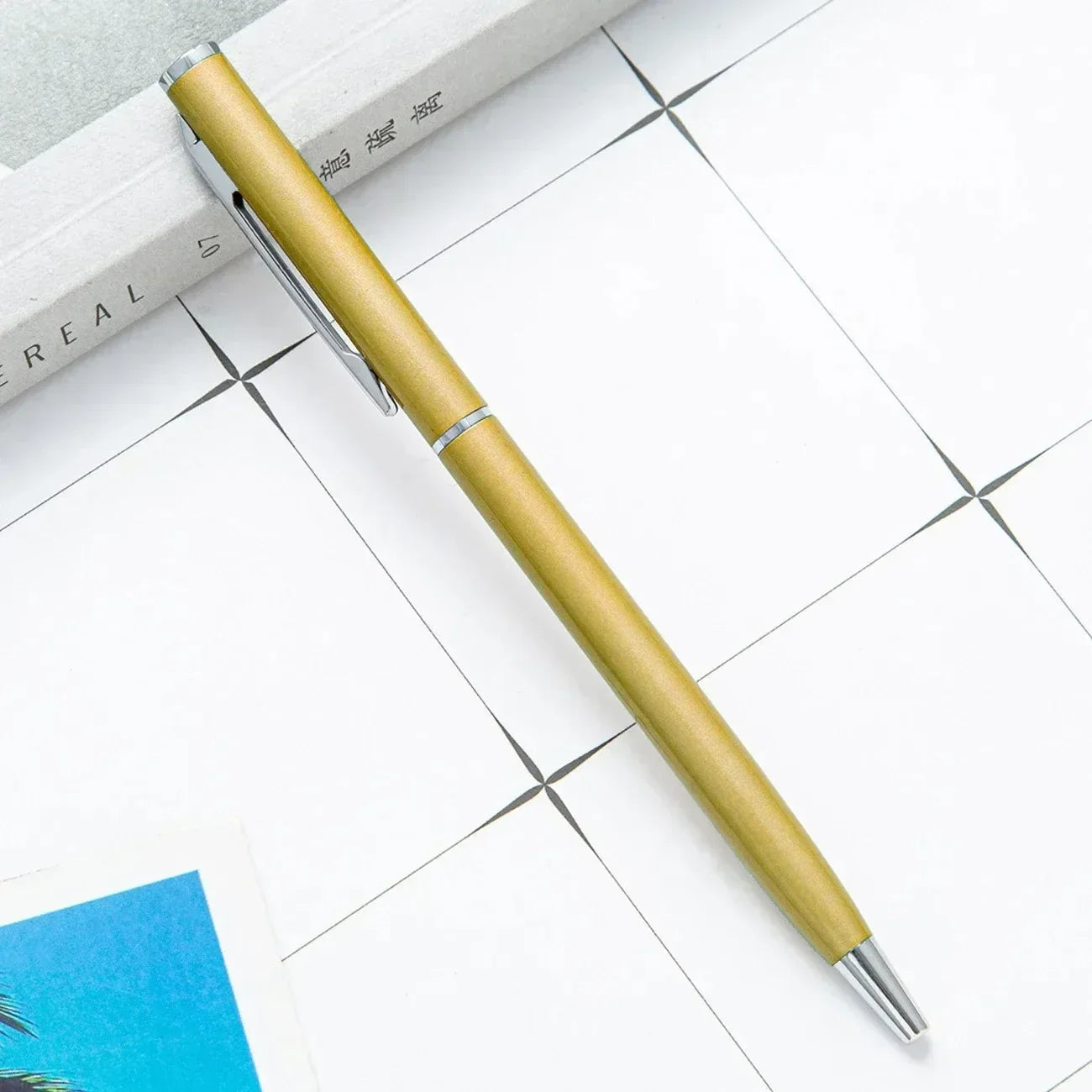 Custom Rose Gold Pens Slim Metal Ballpoint Pens With Engraved Name Or Logo Ideal For School Office