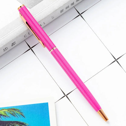 Custom Rose Gold Pens Slim Metal Ballpoint Pens With Engraved Name Or Logo Ideal For School Office