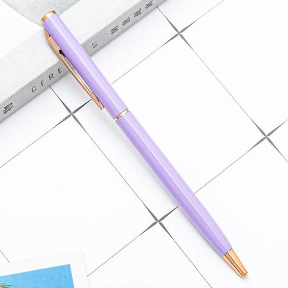 Custom Rose Gold Pens Slim Metal Ballpoint Pens With Engraved Name Or Logo Ideal For School Office