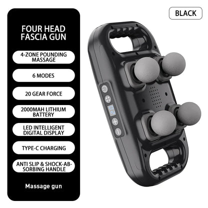 Professional Grade Wireless Waist Massage Four Head Fascia Gun Back Deep High Frequency Muscle Rela 5