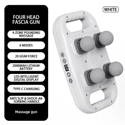 Professional Grade Wireless Waist Massage Four Head Fascia Gun Back Deep High Frequency Muscle Rela 6
