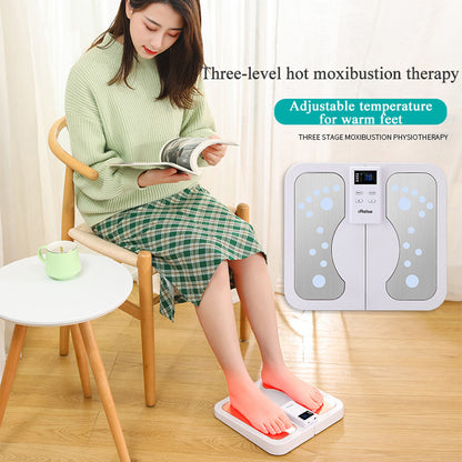 EMS TENS Foot & Leg Massager, Electric Pulse Heating Stimulator, Circulation Muscle Massage Device