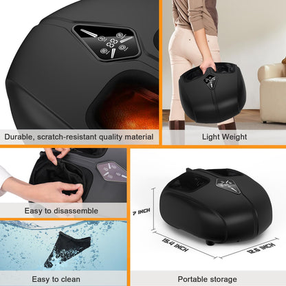 Deep Kneading Shiatsu Feet Massage Machine Electric Foot Massager With Heat Airbag Compression Reli 4