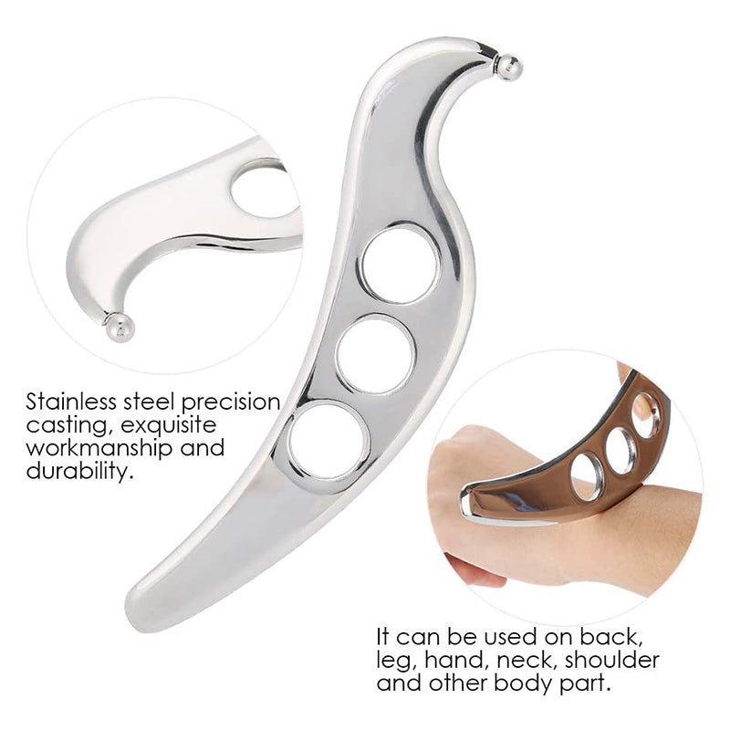 Manual Massage Stainless Steel Gua Sha Tool, Physical Therapy Scraping Board, Pain Relief, Tissue Mobilization