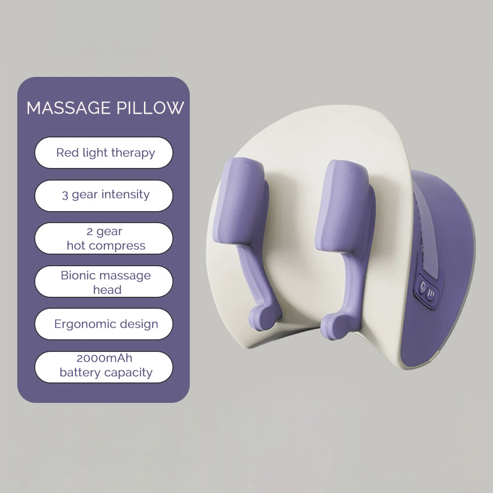 Rechargeable 6D Ergonomic Neck and Shoulder Massager, Foreverlily Neck Cervical Massage Pillow, Knead Waist Leg