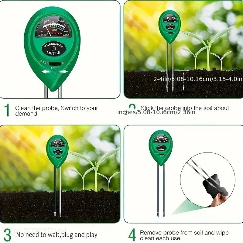 3 In 1 Soil PH Moisture Light Sensor Meter 4
