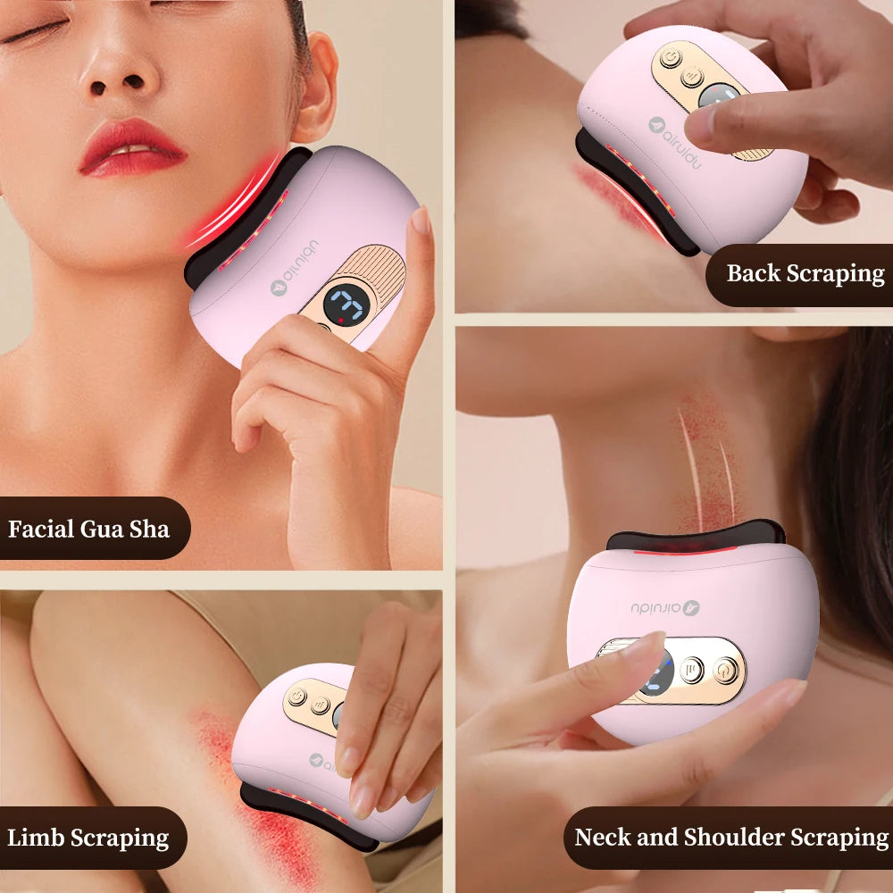 Physical Fatigue Guasha Plate Jade Face Massager, Electric Massage Board For Face Relieve, Scrapers Tools For Full Body