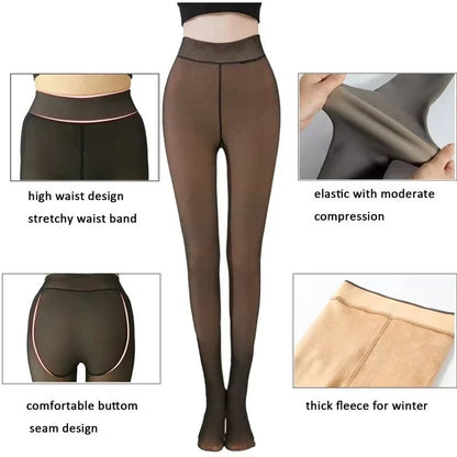 Womens Thermal Fleece Lined Leggings  High Waist Thick Plush Insulated Tights For Cozy Winter Warmt 4
