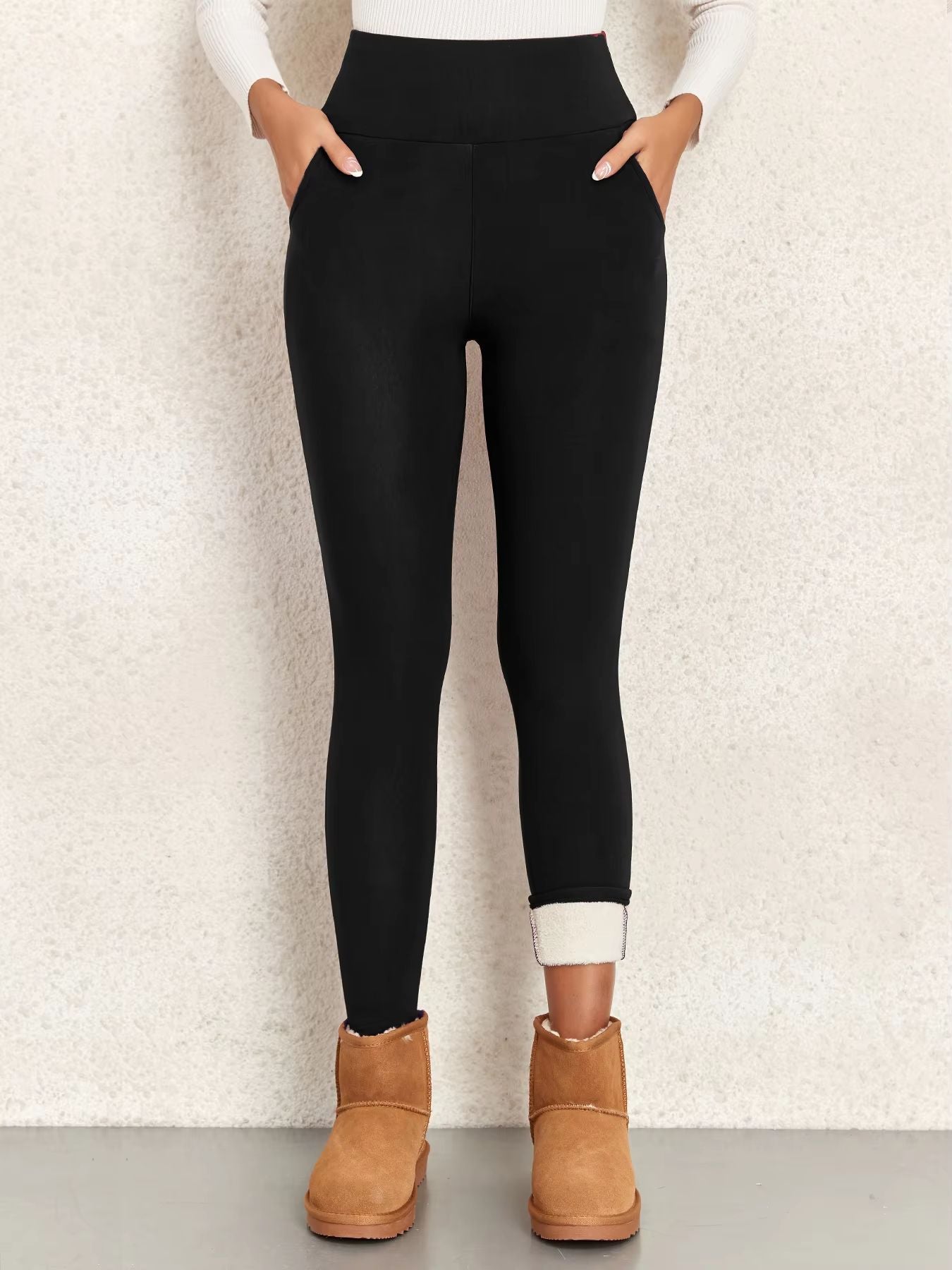 UltraWarm Velvet Winter Leggings With Pockets  High Waist Thick Thermal Pants For Women 4