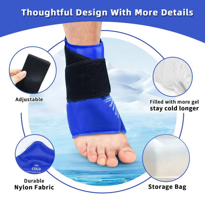 Hot  Cold Ankle Brace Ice Pack Wrap  Reusable Gel Therapy Support For Pain Relief Sprains  Sports I 1