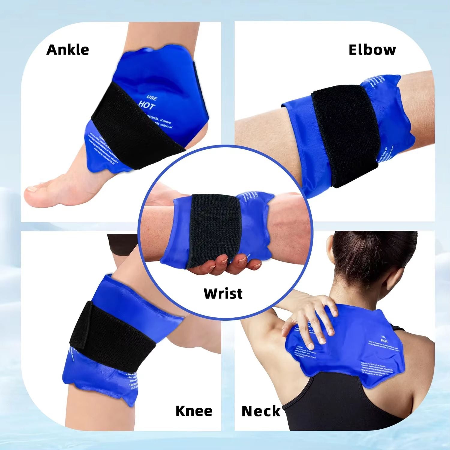 Hot  Cold Ankle Brace Ice Pack Wrap  Reusable Gel Therapy Support For Pain Relief Sprains  Sports I 3