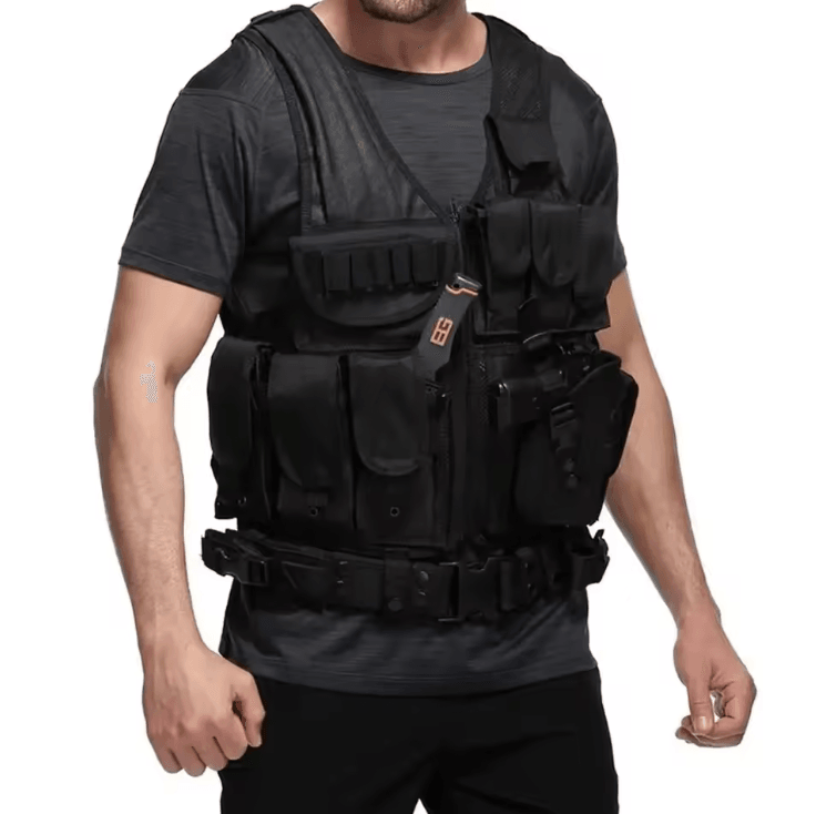 Tactical Vest Multi Pocket Combat Security Vest for Hunting Outdoor Training and Airsoft