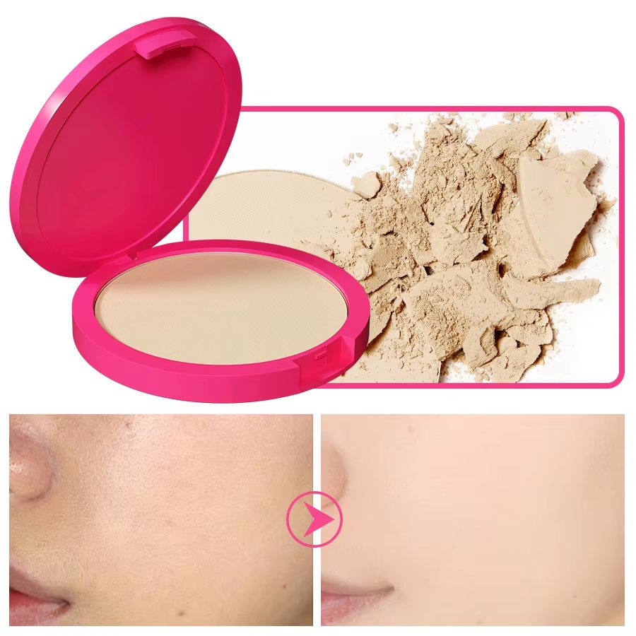 Natural Matte Pressed Powder  Oil Control Brightening Face Base Foundation  Compact Concealer 2