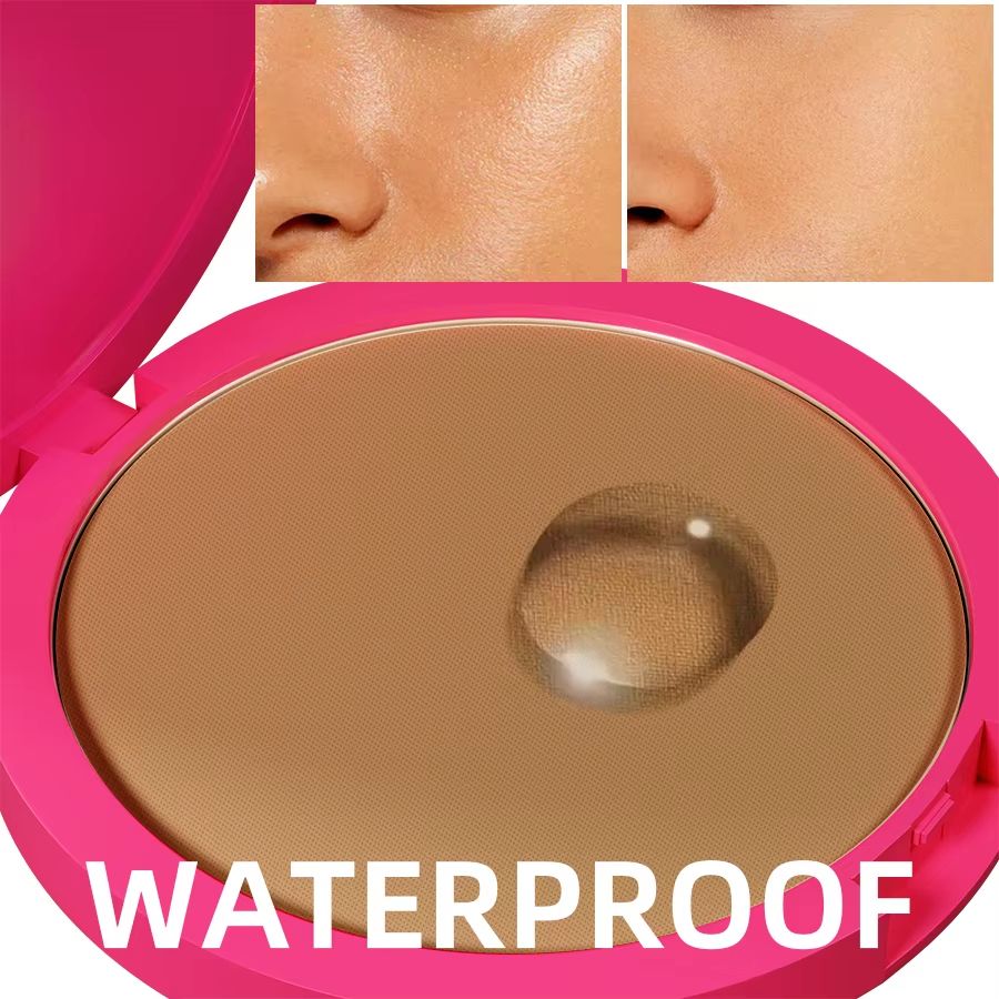 Natural Matte Pressed Powder  Oil Control Brightening Face Base Foundation  Compact Concealer 5
