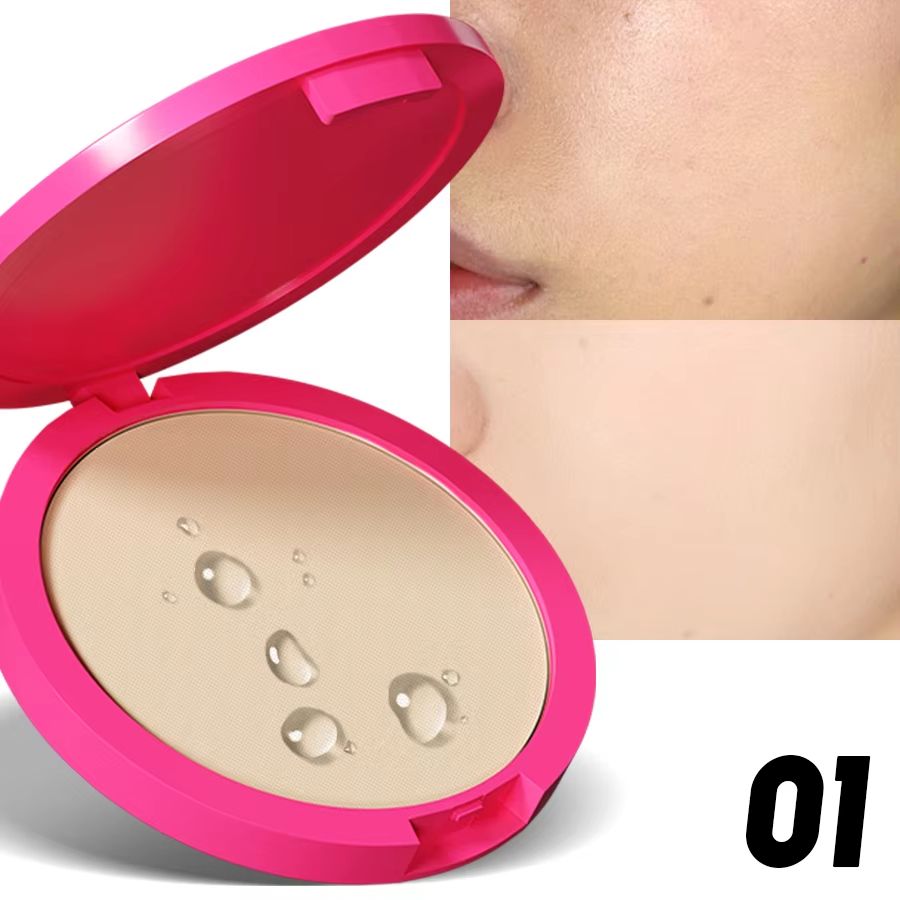 Natural Matte Pressed Powder  Oil Control Brightening Face Base Foundation  Compact Concealer 7