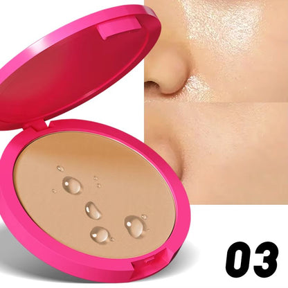 Natural Matte Pressed Powder  Oil Control Brightening Face Base Foundation  Compact Concealer 9