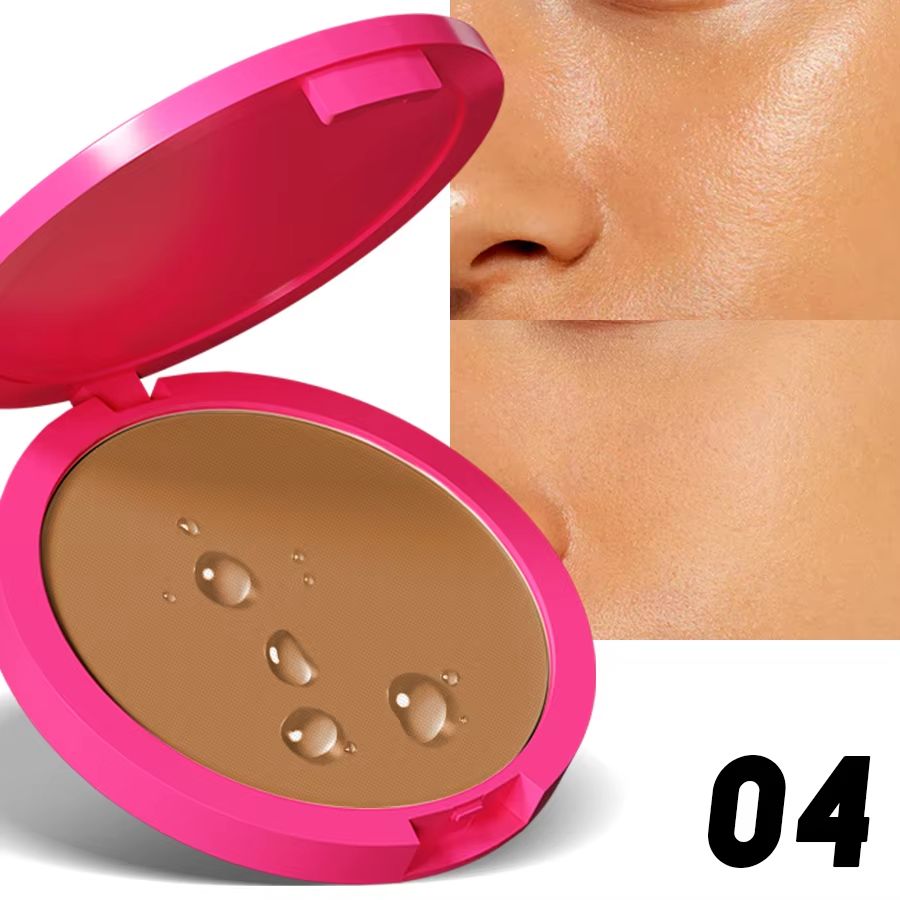 Natural Matte Pressed Powder  Oil Control Brightening Face Base Foundation  Compact Concealer 10
