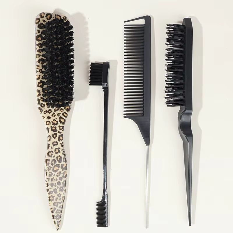 Boar Bristle Slick Back Hair Brush  Sleek Ponytail Bun  Flyaway Smoothing Tool For Edges And Baby H 11