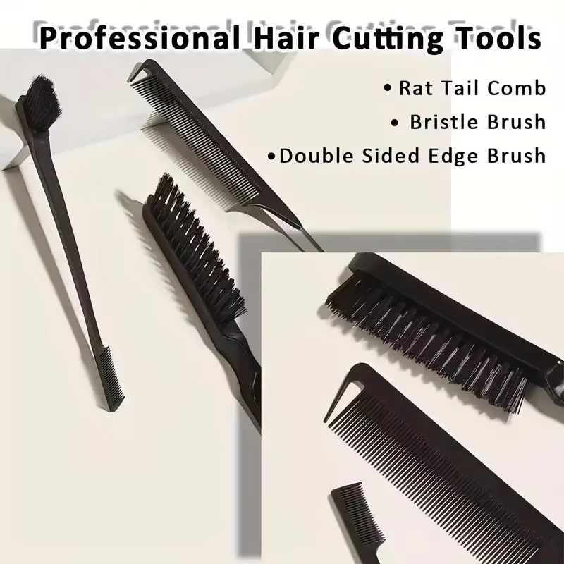 Boar Bristle Slick Back Hair Brush  Sleek Ponytail Bun  Flyaway Smoothing Tool For Edges And Baby H 4