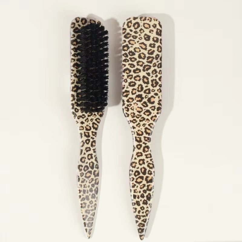 Boar Bristle Slick Back Hair Brush  Sleek Ponytail Bun  Flyaway Smoothing Tool For Edges And Baby H 8