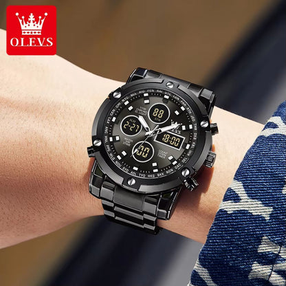 OLEVS Mens Multifunctional Watch  Waterproof Electronic Timepiece With Luminous Display Alarm  Fash 2