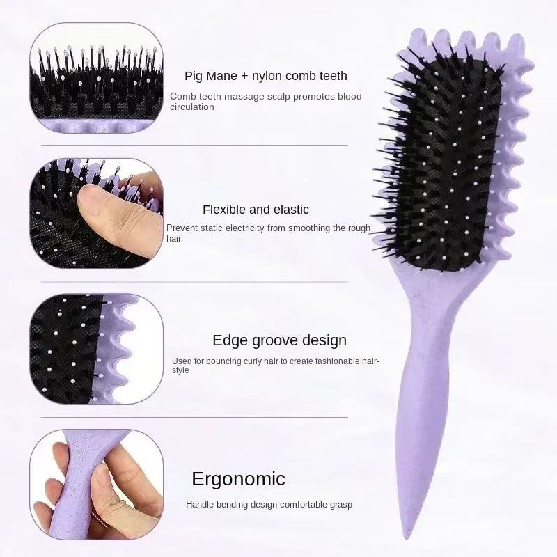 Salon Styling Curly Hair Brush  Professional Detangling  Shaping Tool For Mens And Womens Natural C 2