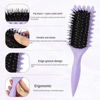 Salon Styling Curly Hair Brush  Professional Detangling  Shaping Tool For Mens And Womens Natural C 2